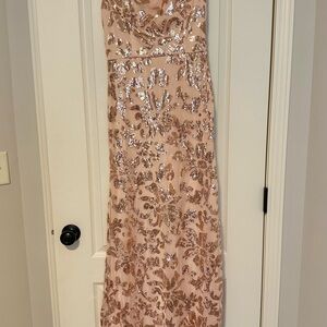 Elegant Sequin Embellished Pink Evening Gown/Mother of the Bride Gown